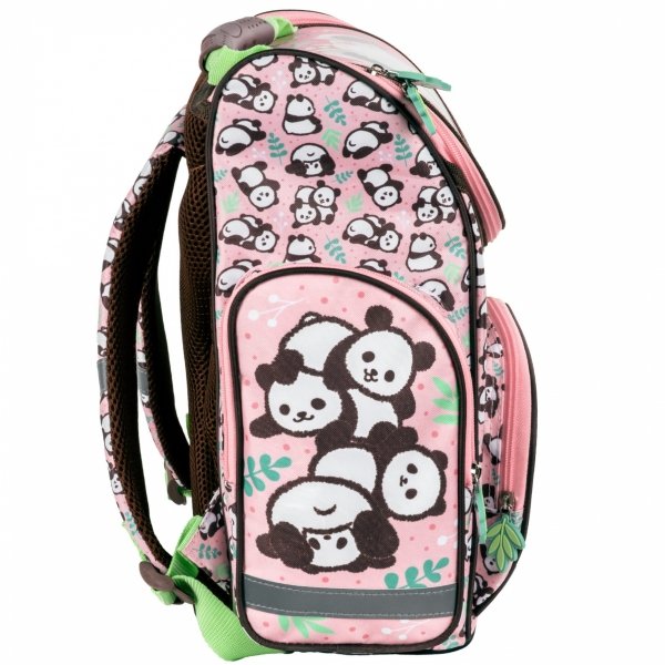TORNISTER z PANDĄ SZKOLNY ZESTAW 5w1 DLA DZIEWCZYNY Z MISIEM DO 1 KLASY