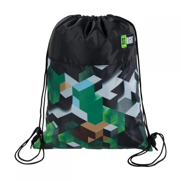 St.Right Plecak Młodzieżowy Gra Gry Minecraft [BP26 GREEN 3D BLOCKS]