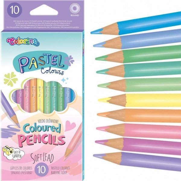 Pastelowe Kredki Colorino 10 kolorów Okrągłe [80813PTR]