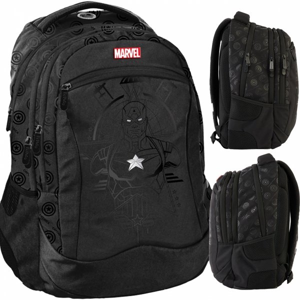 MARVEL CZARNY PLECAK DLA MŁODZIEŻY AVENGERS SZKOLNY PASO BEUNIQ CHŁOPIĘCY