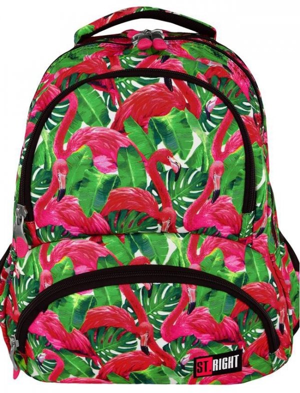 Plecak St. Right Młodzieżowy Szkolny Flamingo Pink &amp; Green [BP7]
