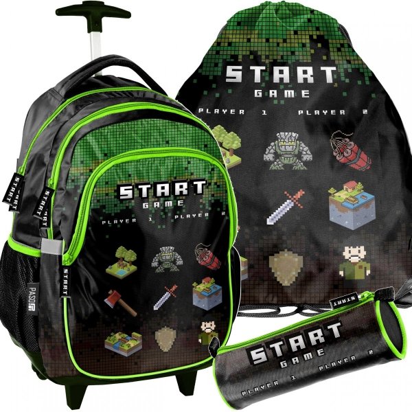 Gra Plecak na Kółkach Minecraft do Szkoły Komplet 3w1 [PP22CR-997]