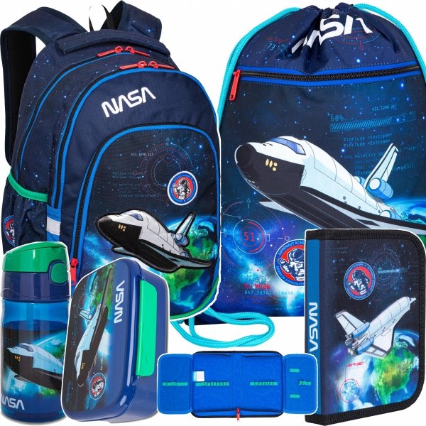 NASA ZESTAW 5w1 PLECAK COLORINO KOSMOS CHŁOPIĘCY DO SZKOŁY [F025651]