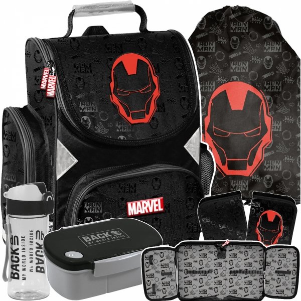 TORNISTER IRONMAN AVENGERS MARVEL SZKOLNY DLA CHŁOPAKÓW KOMPLET 5 ele. PASO