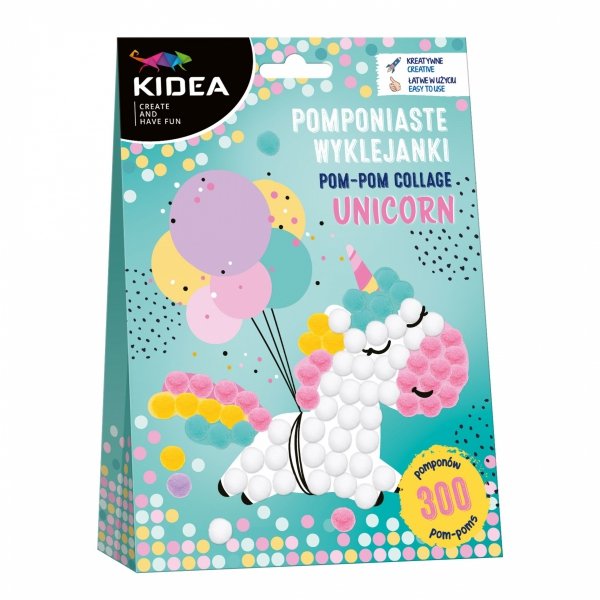 POMPONIASTE WYKLEJANKI UNICORN KIDEA JEDNOROŻEC