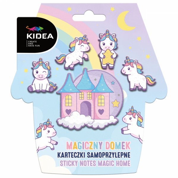 JEDNOROŻCE i MAGICZNY ZAMEK KARTECZKI SAMOPRZYLEPNE KIDEA DO NOTATEK