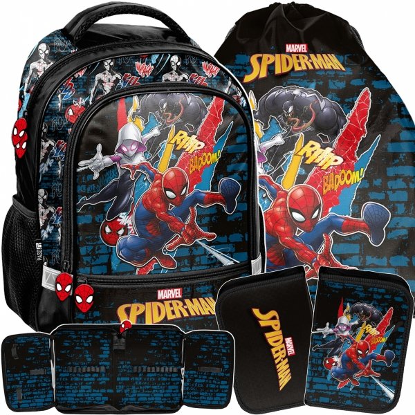 KOMPLET 3w1 SPIDERMAN PLECAK SZKOLNY DO PODSTAWÓWKI MARVEL DLA CHŁOPAKA