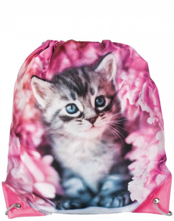 Plecak Szkolny Kot Kotek dla Dziewczyny Różowy Zestaw [RAM-090]