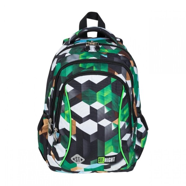 St.Right Plecak Młodzieżowy Gra Gry Minecraft [BP26 GREEN 3D BLOCKS]