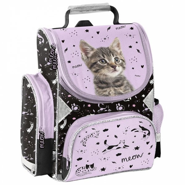 KOT DZIEWCZĘCY TORNISTER SZKOLNY Z KOTEM DO 1 KLASY KOTEK KOMPLET 5w1 CATS