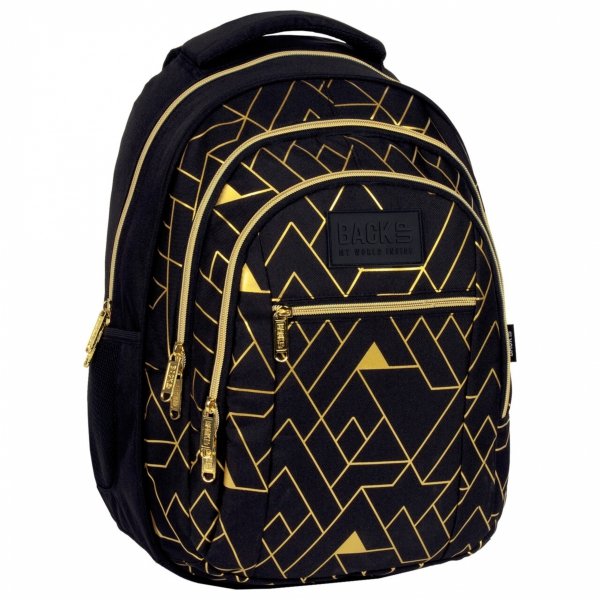 MŁODZIEŻOWY PLECAK BACKUP GEOMETRIC GOLD DZIEWCZĘCY SZKOLNY KOMPLET 4w1
