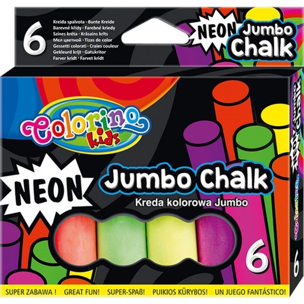 Neonowa Kreda Chodnikowa Jumbo Kolorowa Colorino Gruba [92081PTR]