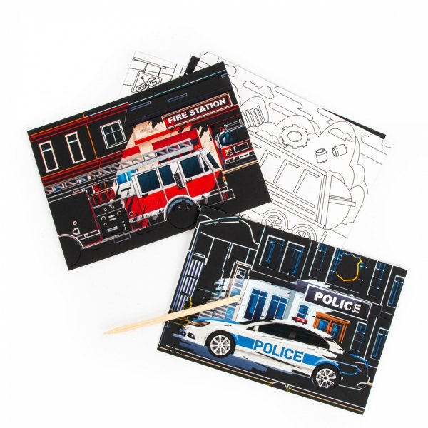 Wydrapywanka Kolorowanka 2w1 zestaw kreatywny Pojazdy Auta Kidea