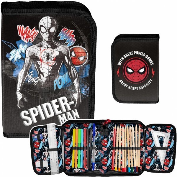 SPIDERMAN PIÓRNIK Z WYPOSAŻENIEM SZKOLNY DLA CHŁOPAKÓW MARVEL PASO