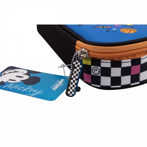 PIÓRNIK MYSZKA MICKEY SZKOLNY SASZETKA Z KLAPKĄ DLA CHŁOPAKÓW DISNEY