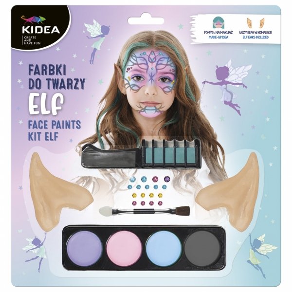 Farby do Malowania Twarzy Elfie Uszy Zestaw dla Dziewczynek Kidea [FDTZEUKA]