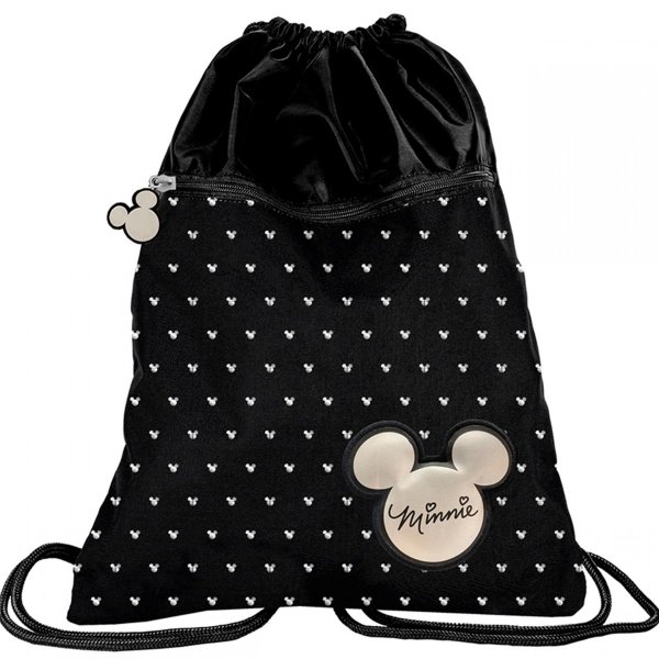 Myszka Mini Minnie Duży Czarny Worek 2-komorowy dla Nastolatki na Buty BeUniq [DIBL-713]