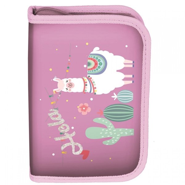 Szkolny Piórnik Lamy z Wyposażeniem Paso dla Dziewczynek [PP20LA-001]