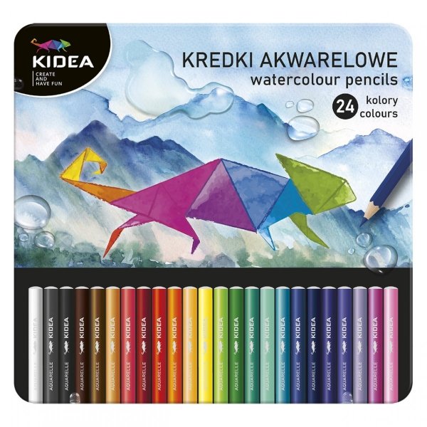 Kredki Akwarelowe w Metalowym Pudełku 24 Kol Kidea [KAMP24KA]