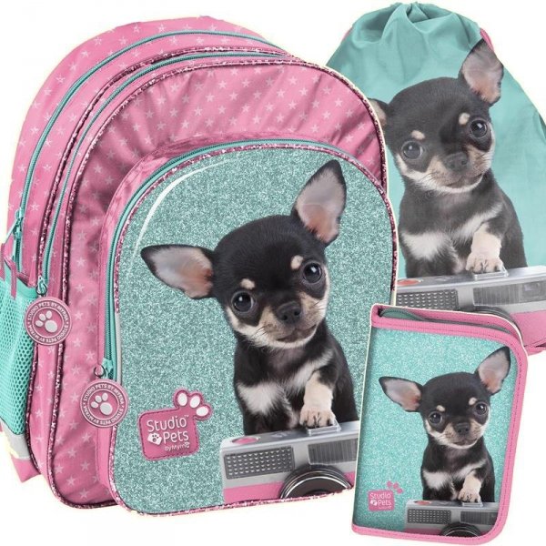 Plecak Szkolny z Pieskiem Chihuahua dla Dziewczynki [PTE-090]