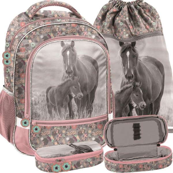 Szkolne Plecaki Dziewczęce Koń Konie z Końmi [PP20KO-260]