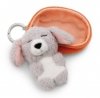 NICI 49991 Brelok Sleeping Pets pies pudel szary 8cm, koszyk pomarańczowy
