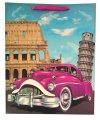 Torebka ozdobna prezentowa stylowe auta 1137A 31x42x12cm p12, mix cena za 1 szt