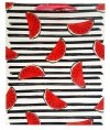 Torebka ozdobna prezentowa paski owoce 1400B 26x32x12cm p12, mix cena za 1 szt