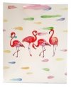 Torebka ozdobna prezentowa flamingi 8031B 26x32x12cm p12, mix cena za 1 szt