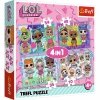 Puzzle 4w1 Poznaj laleczki. LOL Surprise! MGA 34613 Trefl