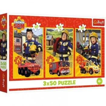 Trefl Puzzle 3x50 elementów Ekipa z remizy Strażak Sam