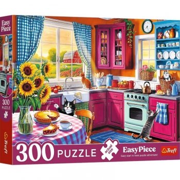 Trefl Puzzle 300 elementów EasyPiece Poranek w kuchni; dla seniora