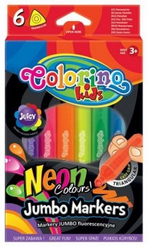 Pisaki 6kol Neon trójkątne JUMBO COLORINO 38881