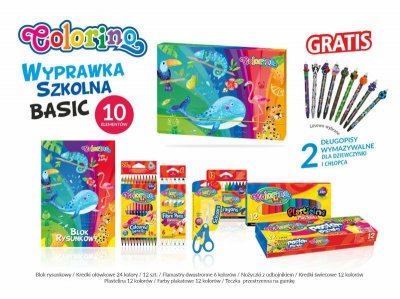 Wyprawka szkolna BASIC 10 elementów Colorino Kids 89212