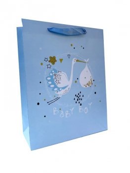 Torebka ozdobna prezentowa słoń / bocian 1017B 25x32x11cm p12, mix cena za 1 szt