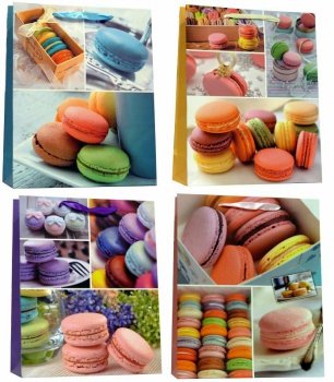 Torebka ozdobna prezentowa Ciasteczka 022B 25x32x11cm p12, mix cena za 1 szt