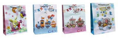 Torebka ozdobna prezentowa Baby 391C 18x23x12cm mix cena za 1 szt
