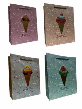 Torebka ozdobna prezentowa 4wz 26x32x12cm 368B mix cena za 1 szt