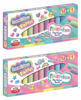 Plastelina 12 kolorów standard + pastel gratis p10, mix cena za 1 szt