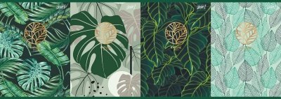 Zeszyt A5 60k linia laminowany TROPICAL LEAVES mix cena za 1 szt