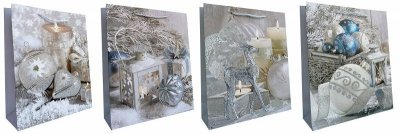 Torebka ozdobna prezentowa JP950B 26x32x11cm mix cena za 1 szt