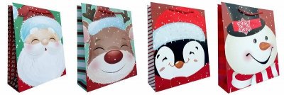 Torebka ozdobna prezentowa święta BN JP331B 26x32x10cm mix cena za 1 szt