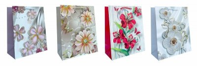 Torebka ozdobna prezentowa 4wz 30x41,5x12cm JP 615A mix cena za 1 szt