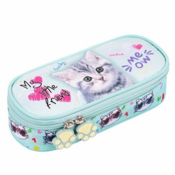 PROMO Piórnik saszetka usztywniona z wewnętrzną klapką ST.RIGHT PCL-01 My Little Friend Mint