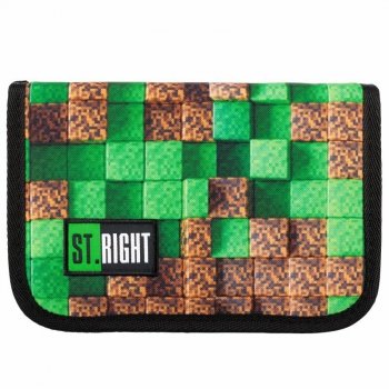 PROMO Piórnik dwuklapkowy bez wyposażenia ST.RIGHT PC-03 Pixel Cubes