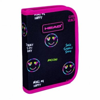 Piórnik pojedynczy dwuklapkowy bez wyposażenia Head Smile Sparkle Shine AC1