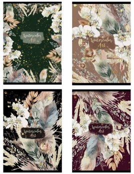 Zeszyt A5 60k linia laminowany WATERCOLOR ART z lakierem miejscowym p10 mix cena za 1 szt