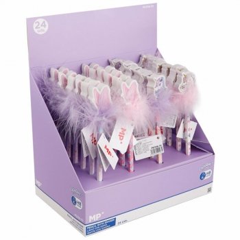 Ołówek HB z gumką MP motyl / jednorożec PE336-10 p24, mix cena za 1 szt