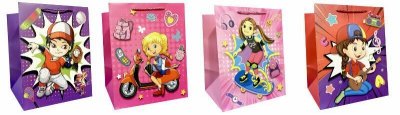 Torebka ozdobna prezentowa 26x32x20 cm 2402-SD20 mix cena za 1 szt