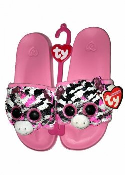 TY Fashion Sequins cekinowe kapcie ZOE - zebra rozm.L (36-38) 95667